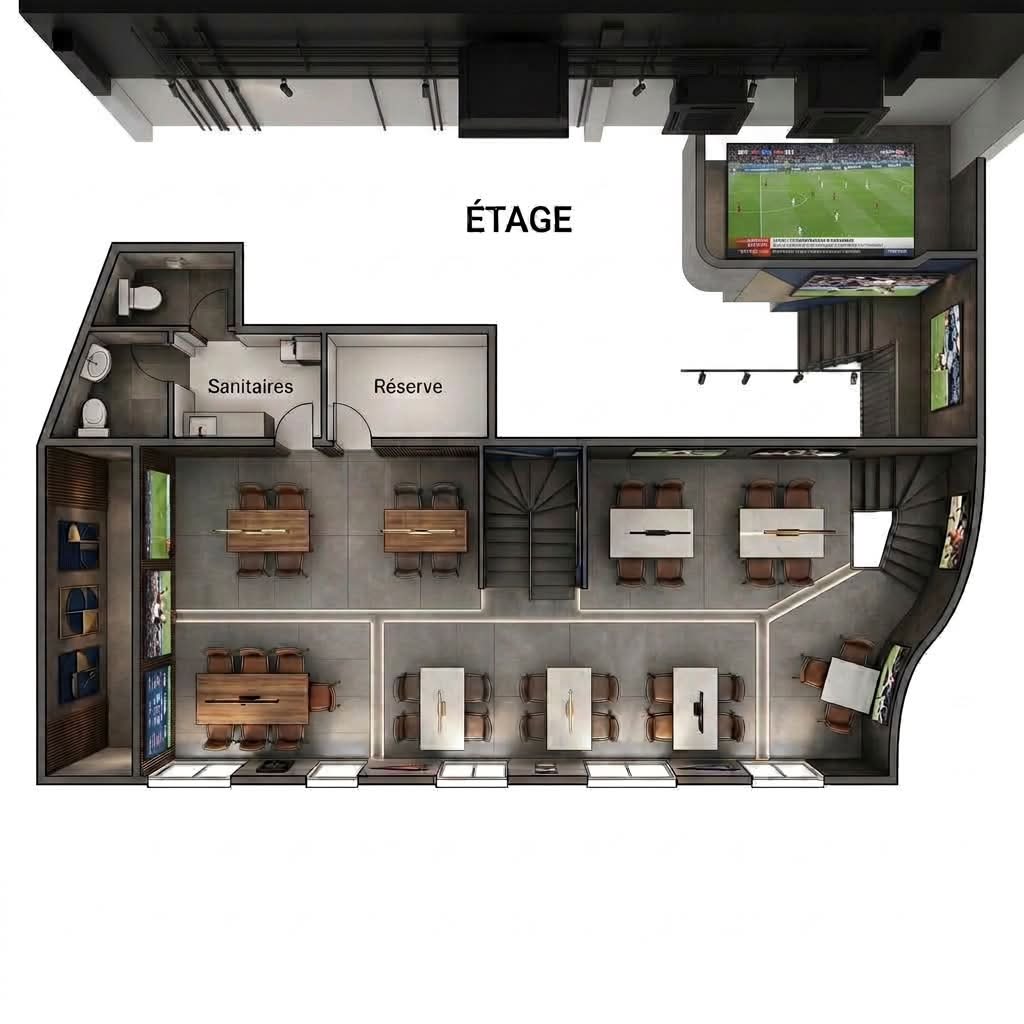 Plan 3D du premier étage du GOAT